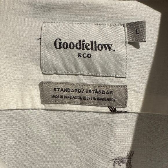 Goodfellow & Co Size Large Long Sleeved Shirt Weiner Dog Fun Office Work Date - Picture 3 of 5